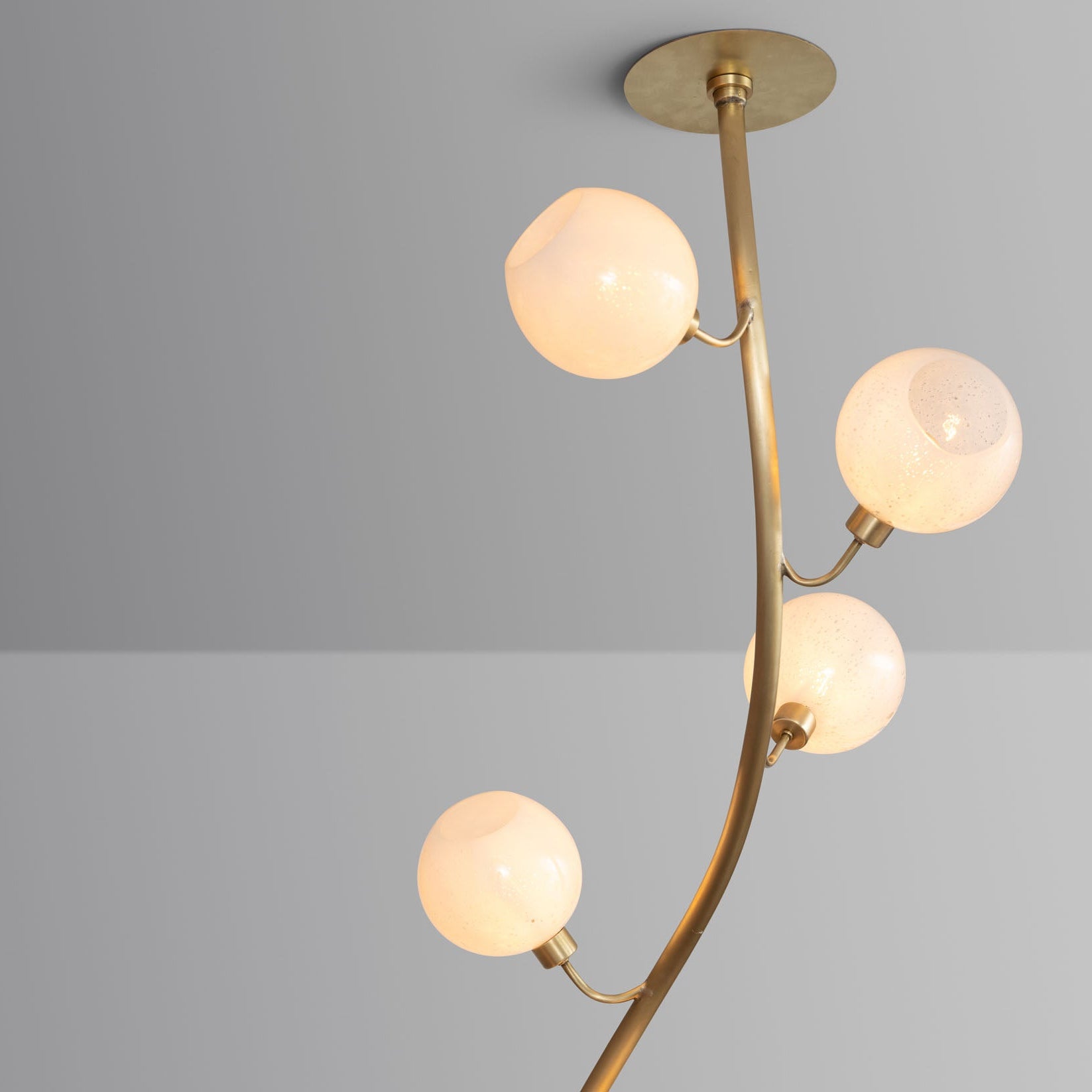 Modern Vertical Handcrafted Glass Globe Chandelier for High Ceilings - D45"*H132.5"Warm LightBlushlighting
