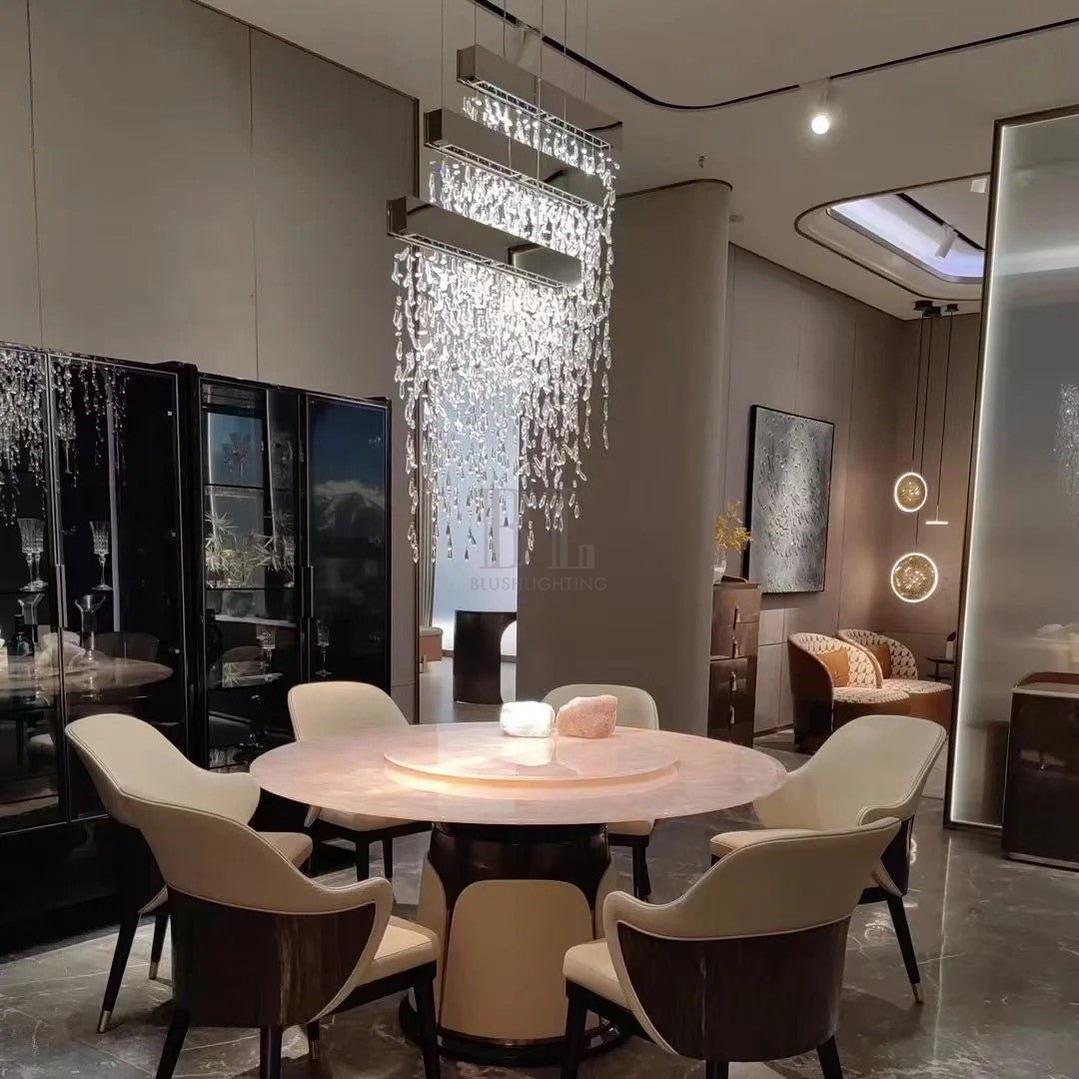 Modern Waterfall Tassel Crystal Chandelier for Dining & Kitchen-Chandelier-Blushlighting-Blushlighting