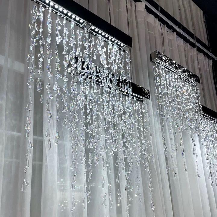 Modern Waterfall Tassel Crystal Chandelier for Dining & Kitchen-Chandelier-Blushlighting-Blushlighting