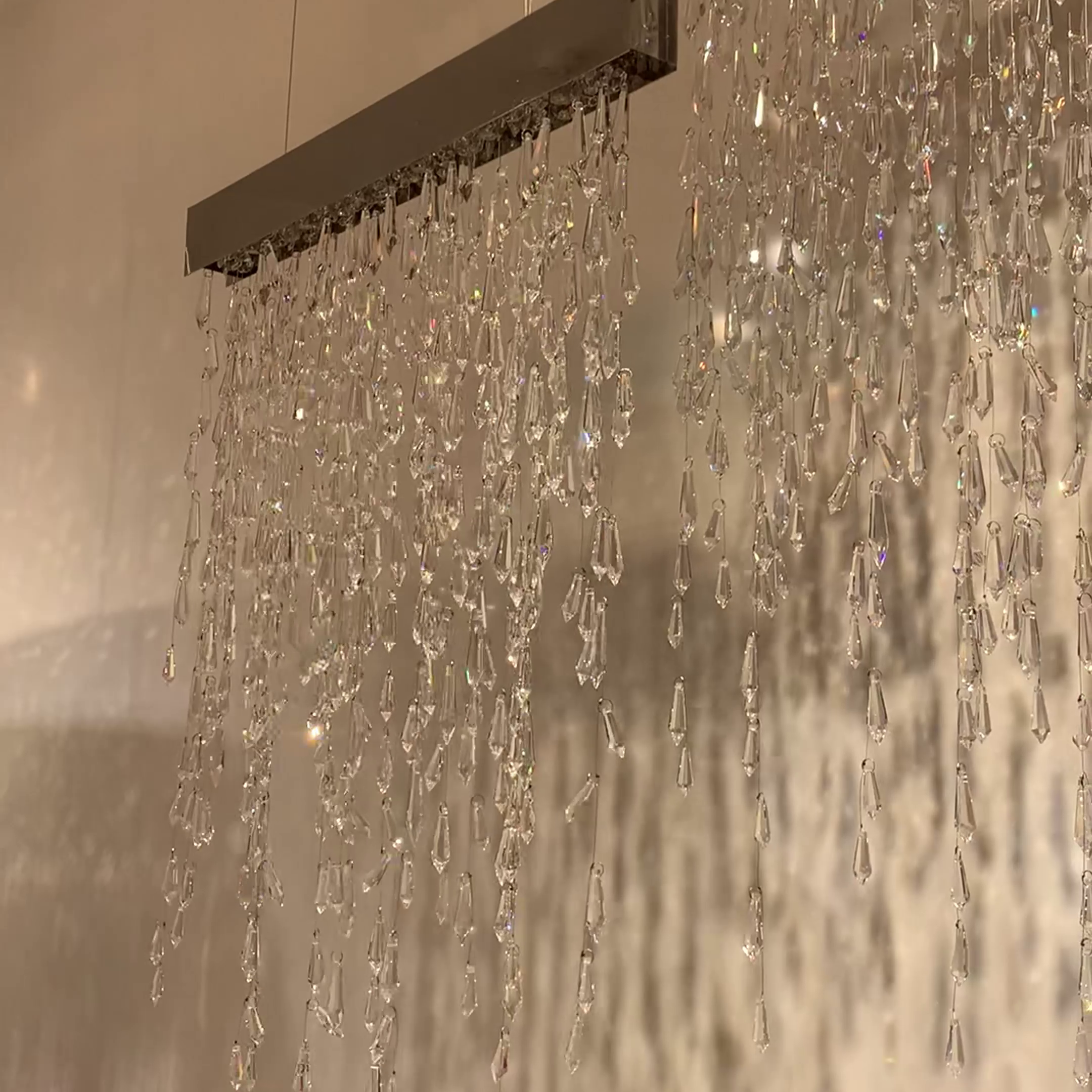 Modern Waterfall Tassel Crystal Chandelier for Dining & Kitchen-Chandelier-Blushlighting-Blushlighting