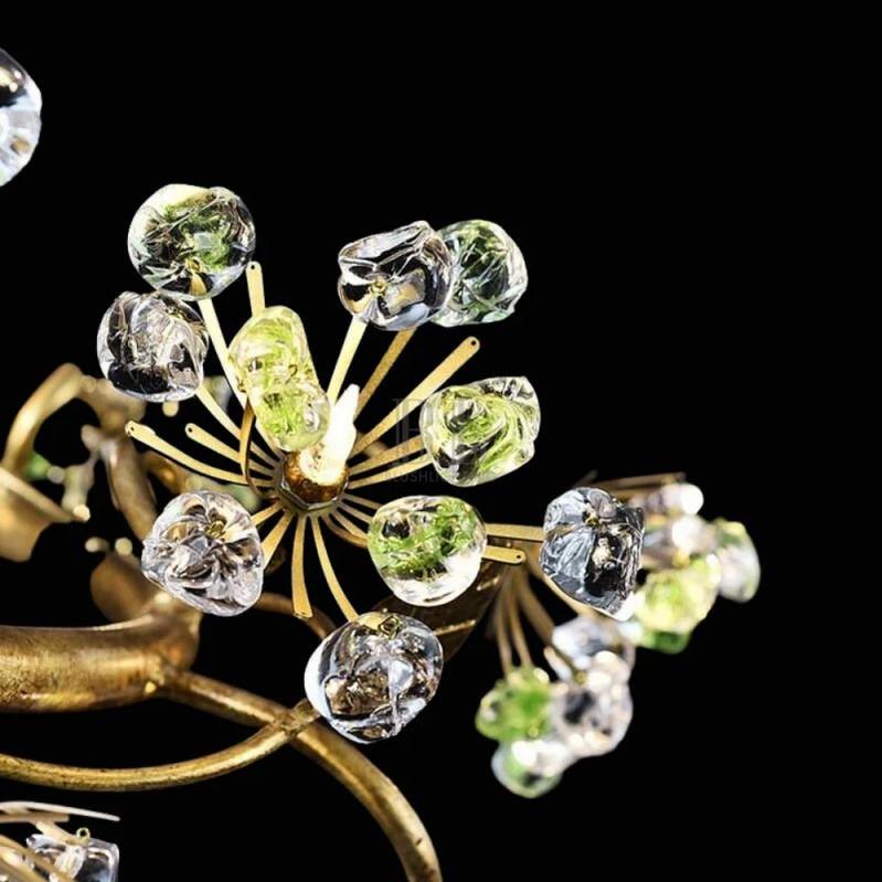 Modes Brass Ring Stone Flower Chandelier - 24"DBlushlighting
