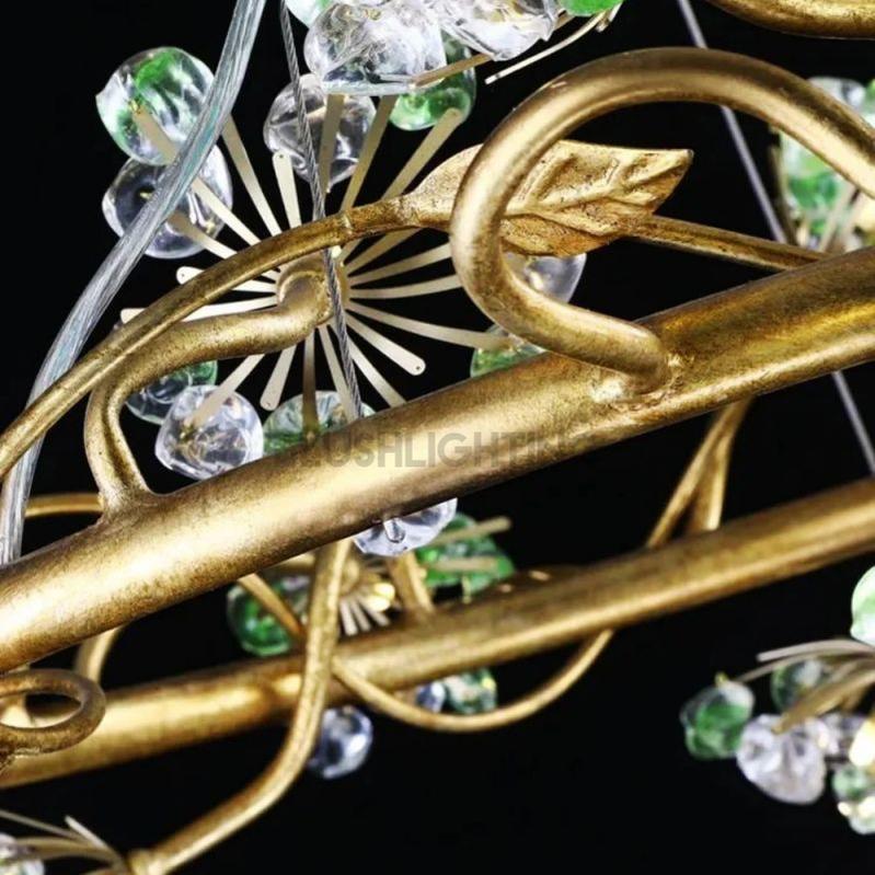Modes Brass Ring Stone Flower Chandelier - 24"DBlushlighting