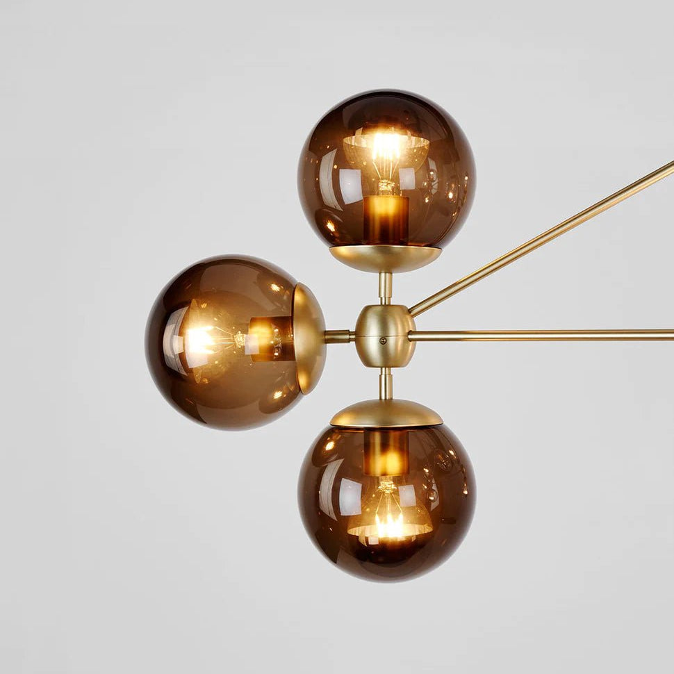 Modo Chandelier 37" - 3 Sided, 10 Globes - BlackClearBlushlighting