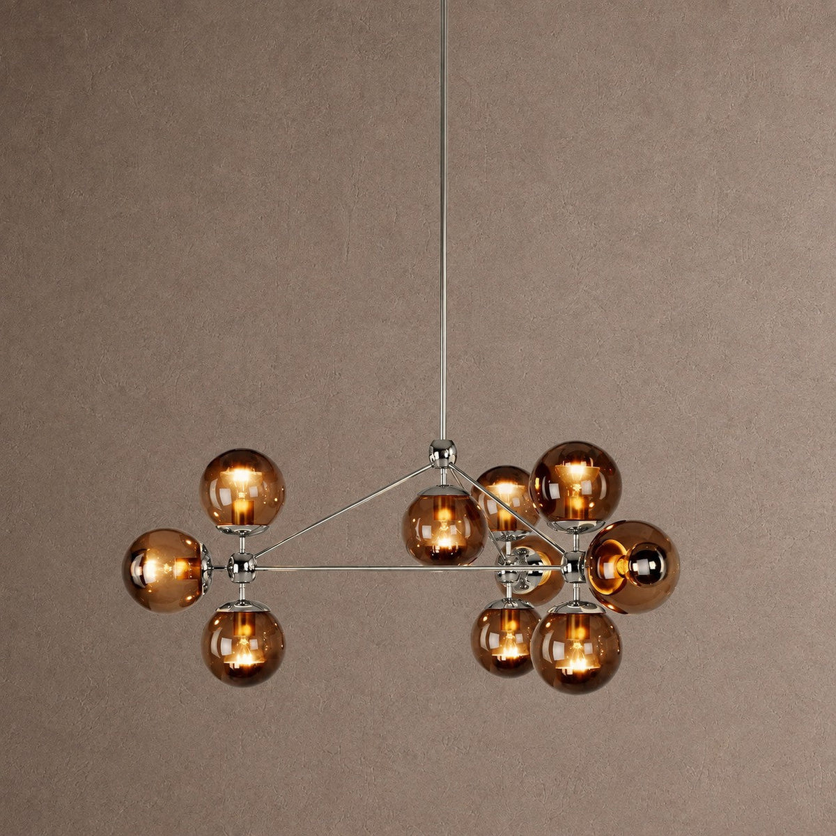 Modo Globe Chandelier - Polished NickelSmokeBlushlighting
