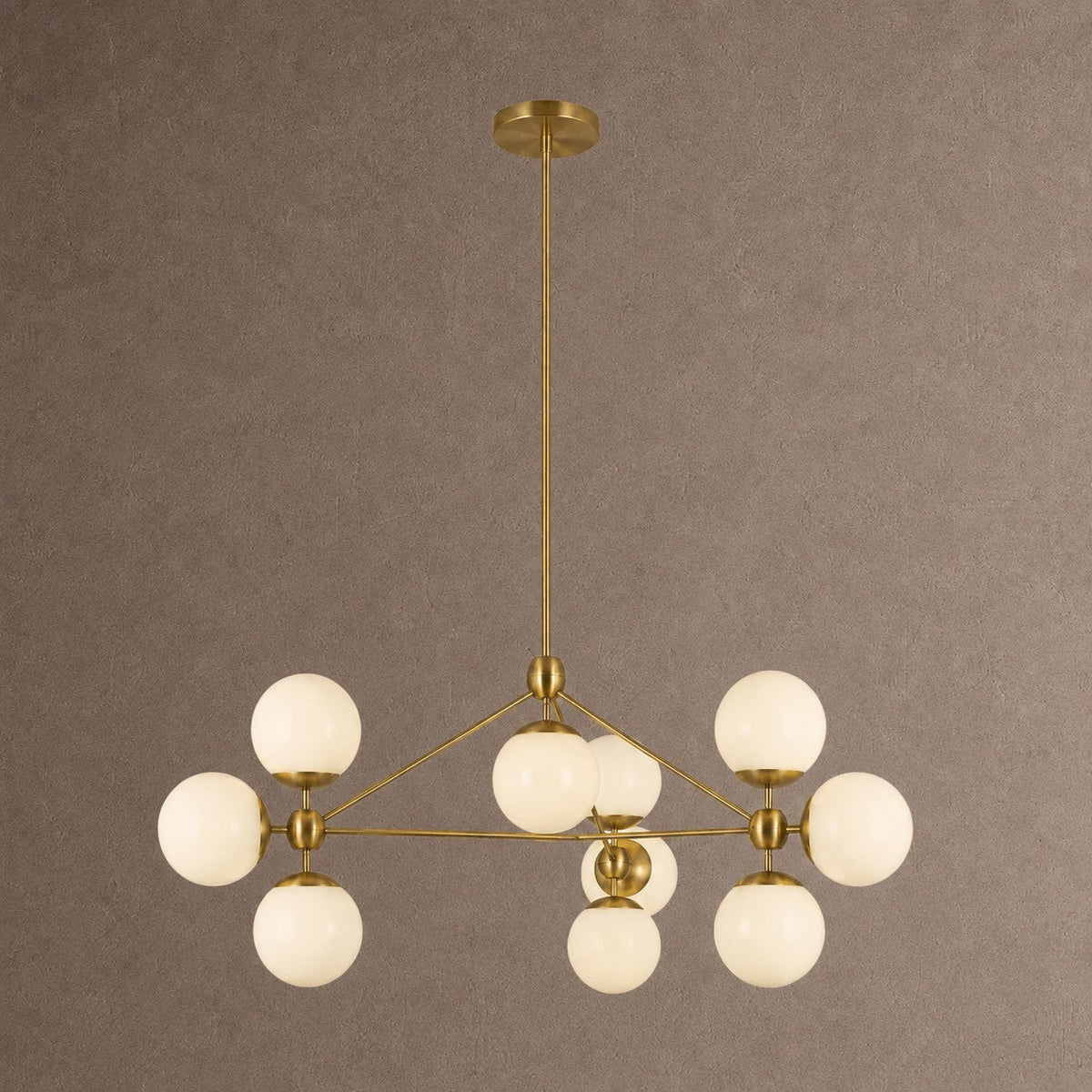 Modo Globe Chandelier - Brushed BrassCreamBlushlighting