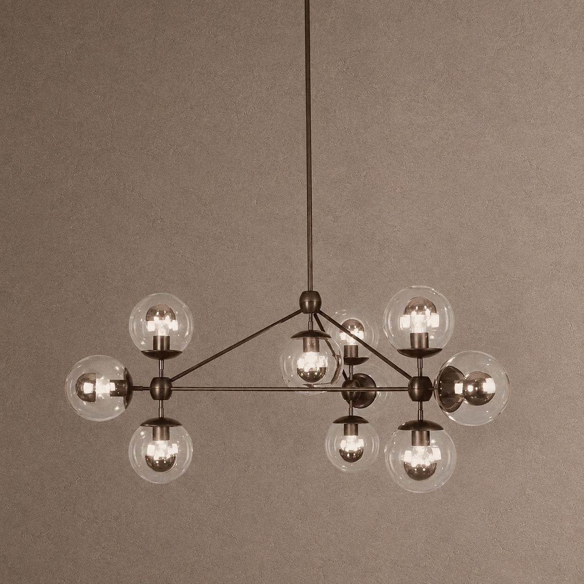 Modo Globe Chandelier - BronzeClearBlushlighting