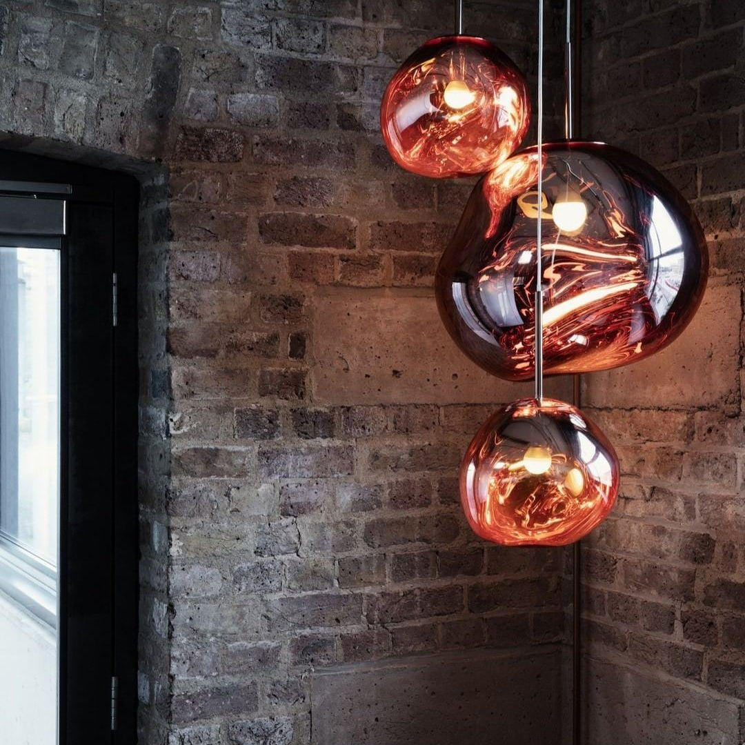 Multi Lava Round Chandelier - 2 Lights ∅ 11.8″ (∅ 11″*1 + ∅ 15.1″*1)RedBlushlighting