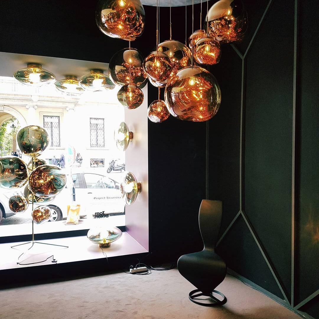 Multi Lava Round Chandelier - 2 Lights ∅ 11.8″ (∅ 11″*1 + ∅ 15.1″*1)RedBlushlighting
