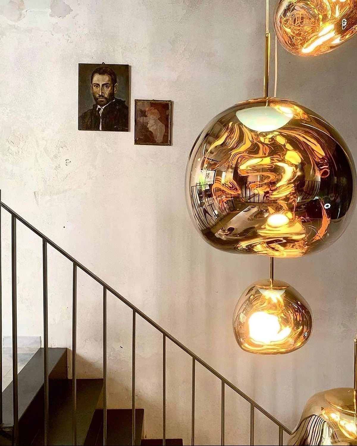 Multi Lava Round Chandelier - 2 Lights ∅ 11.8″ (∅ 11″*1 + ∅ 15.1″*1)RedBlushlighting
