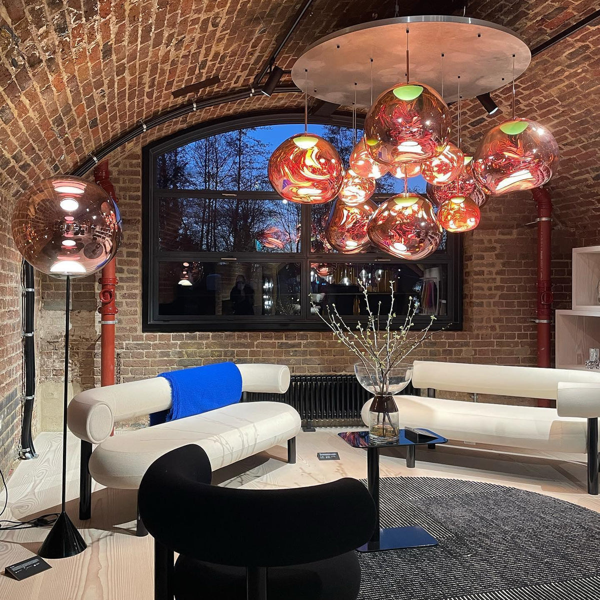 Multi Lava Round Chandelier - 2 Lights ∅ 11.8″ (∅ 11″*1 + ∅ 15.1″*1)RedBlushlighting