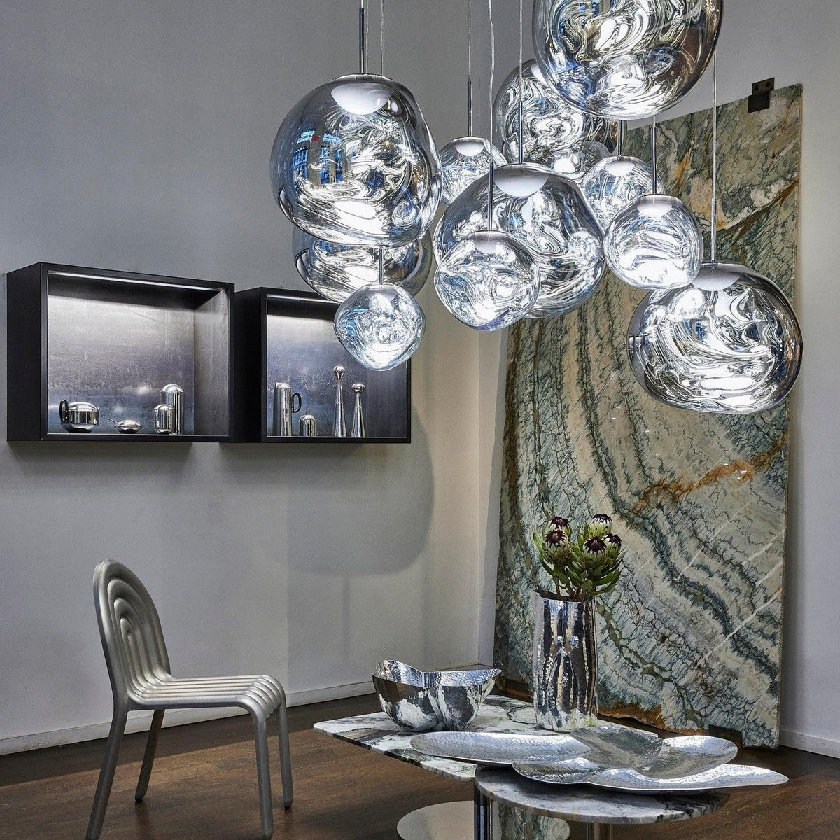 Multi Lava Round Chandelier - 2 Lights ∅ 11.8″ (∅ 11″*1 + ∅ 15.1″*1)RedBlushlighting