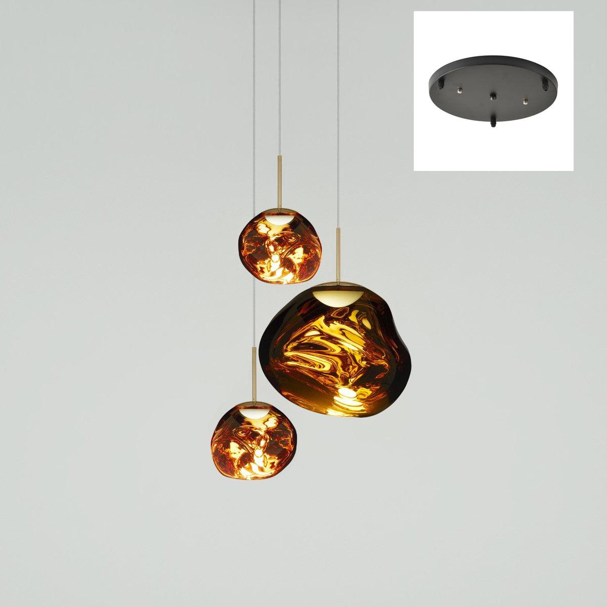 Multi Lava Round Chandelier - 2 Lights ∅ 11.8″ (∅ 11″*1 + ∅ 15.1″*1)RedBlushlighting