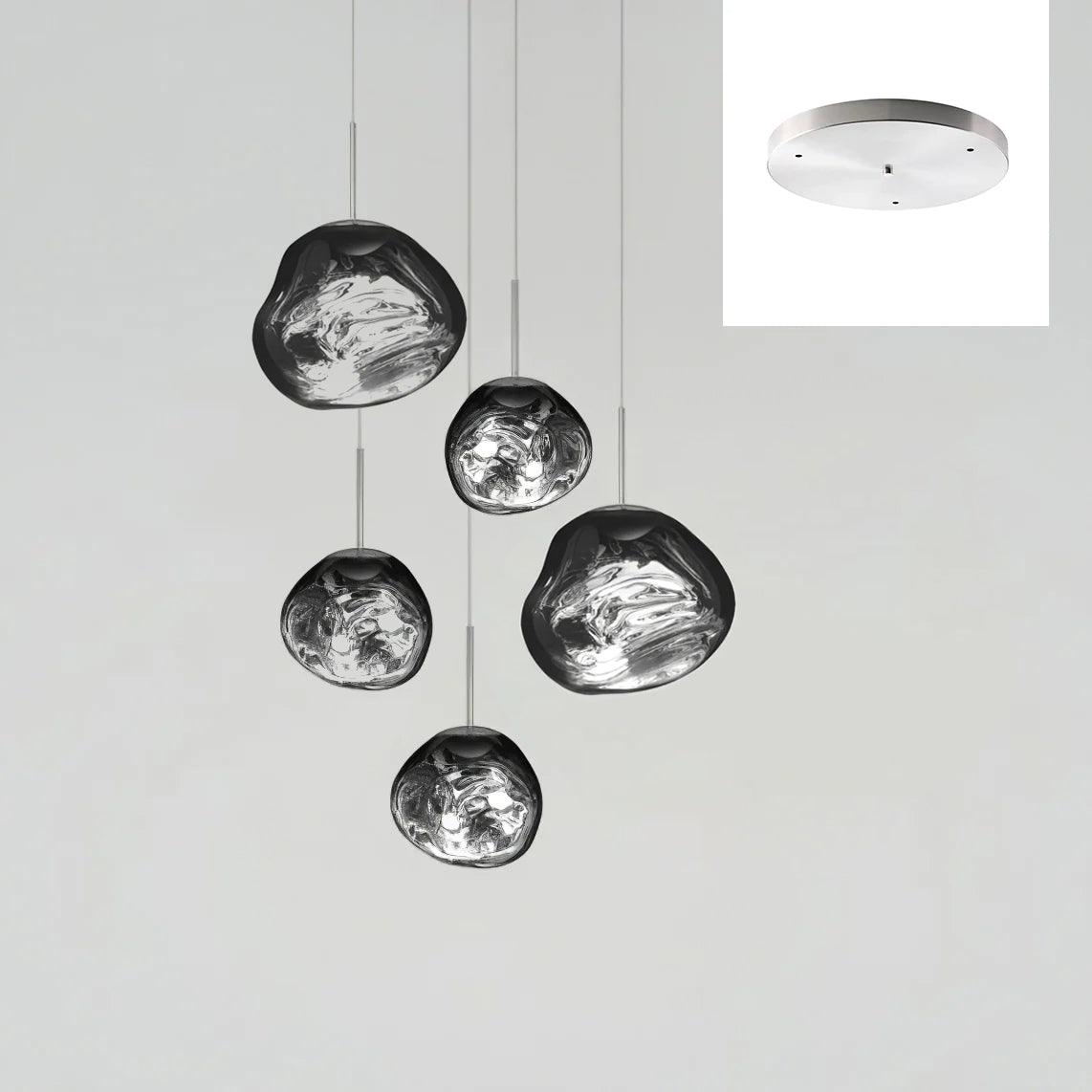 Multi Lava Round Chandelier - 13 Lights ∅ 31.5″ (∅ 11″*7 + ∅ 15.1″*6)RedBlushlighting