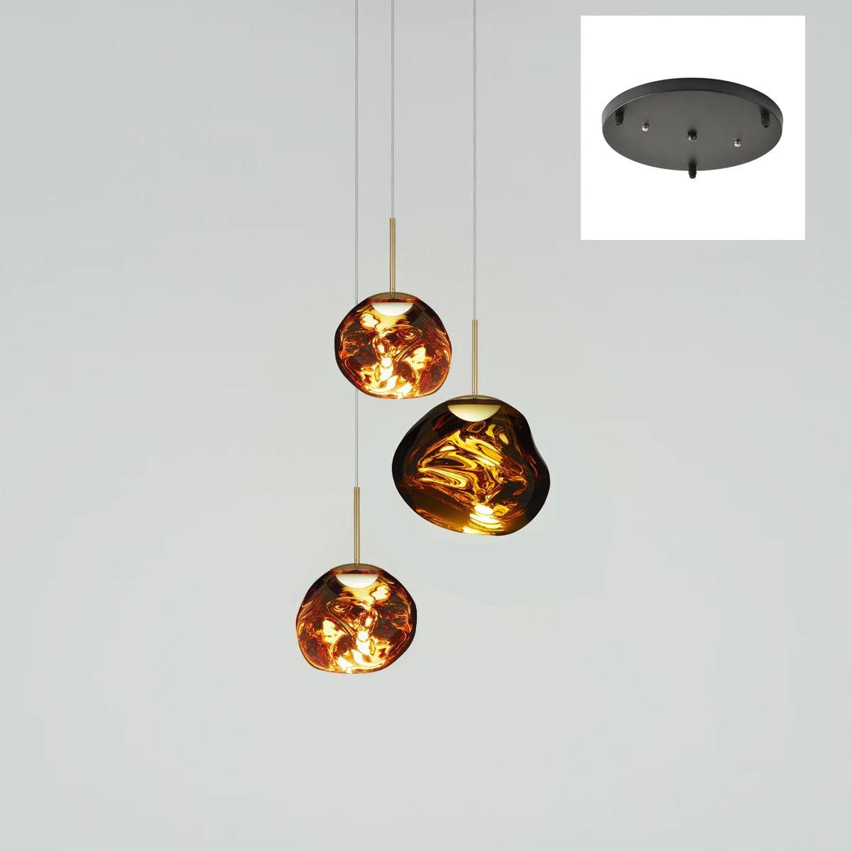 Multi Lava Round Chandelier - 13 Lights ∅ 31.5″ (∅ 11″*7 + ∅ 15.1″*6)RedBlushlighting