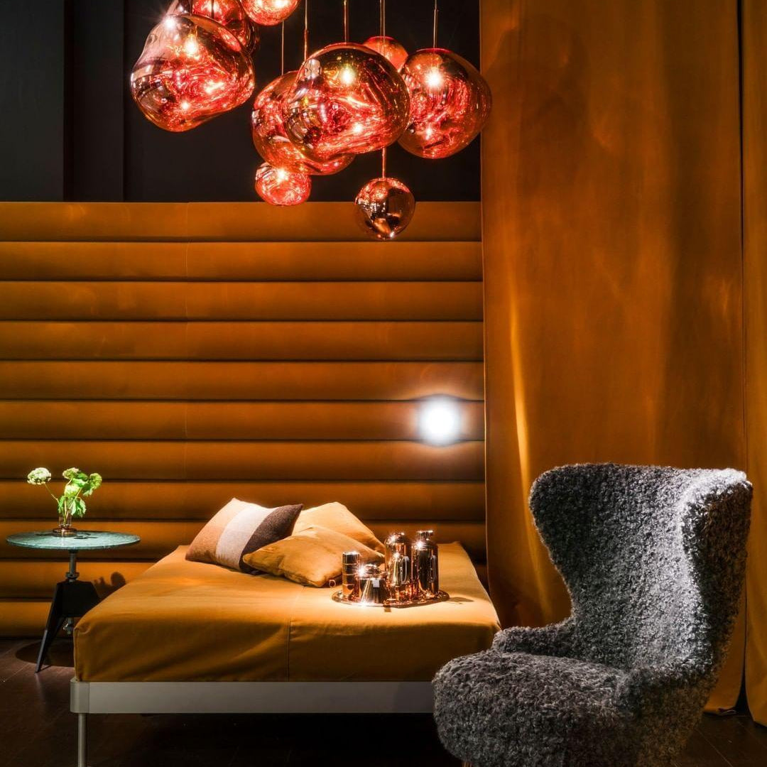 Multi Lava Round Chandelier - 2 Lights ∅ 11.8″ (∅ 11″*1 + ∅ 15.1″*1)RedBlushlighting