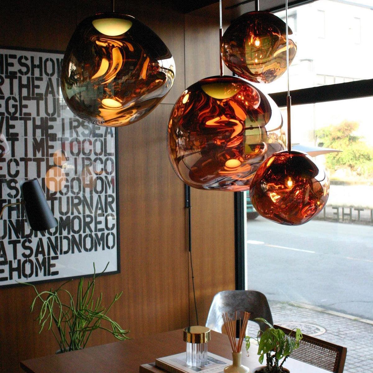 Multi Lava Round Chandelier - 2 Lights ∅ 11.8″ (∅ 11″*1 + ∅ 15.1″*1)RedBlushlighting