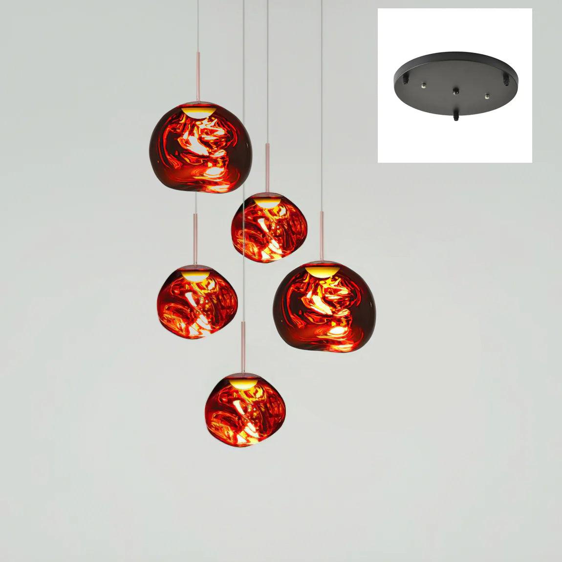 Multi Lava Round Chandelier - 13 Lights ∅ 31.5″ (∅ 11″*7 + ∅ 15.1″*6)RedBlushlighting