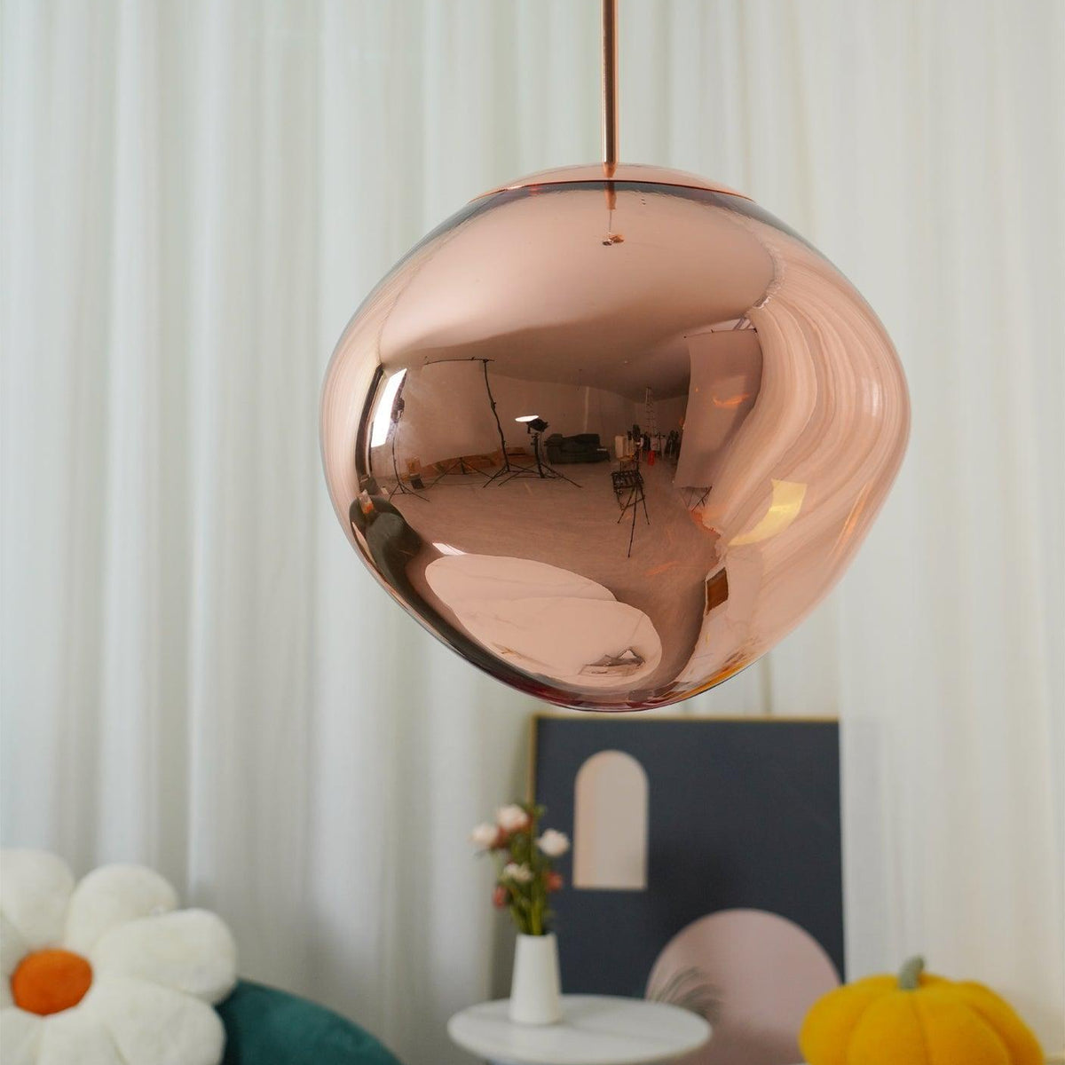 Multi Lava Round Chandelier - 2 Lights ∅ 11.8″ (∅ 11″*1 + ∅ 15.1″*1)RedBlushlighting