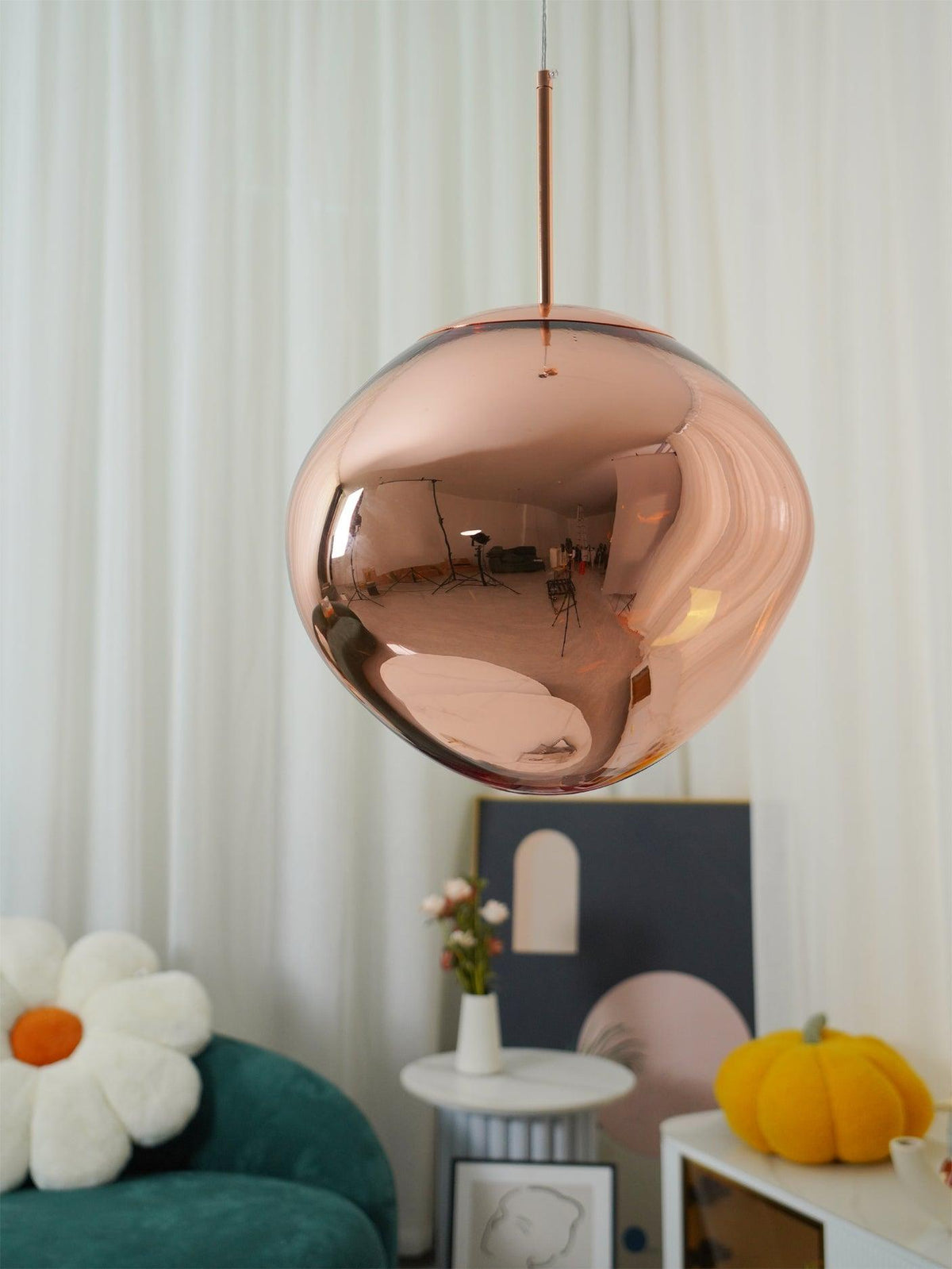 Multi Lava Round Chandelier - 2 Lights ∅ 11.8″ (∅ 11″*1 + ∅ 15.1″*1)RedBlushlighting