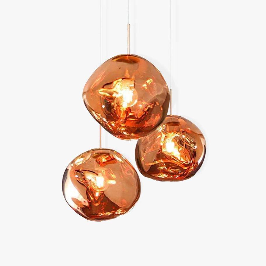 Multi Lava Round Chandelier - 2 Lights ∅ 11.8″ (∅ 11″*1 + ∅ 15.1″*1)RedBlushlighting