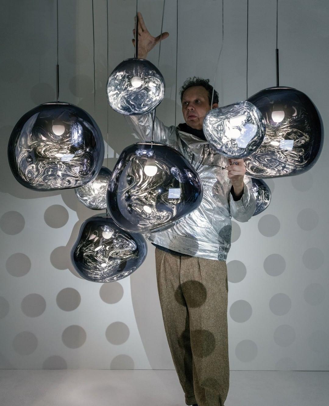 Multi Lava Round Chandelier - 2 Lights ∅ 11.8″ (∅ 11″*1 + ∅ 15.1″*1)RedBlushlighting