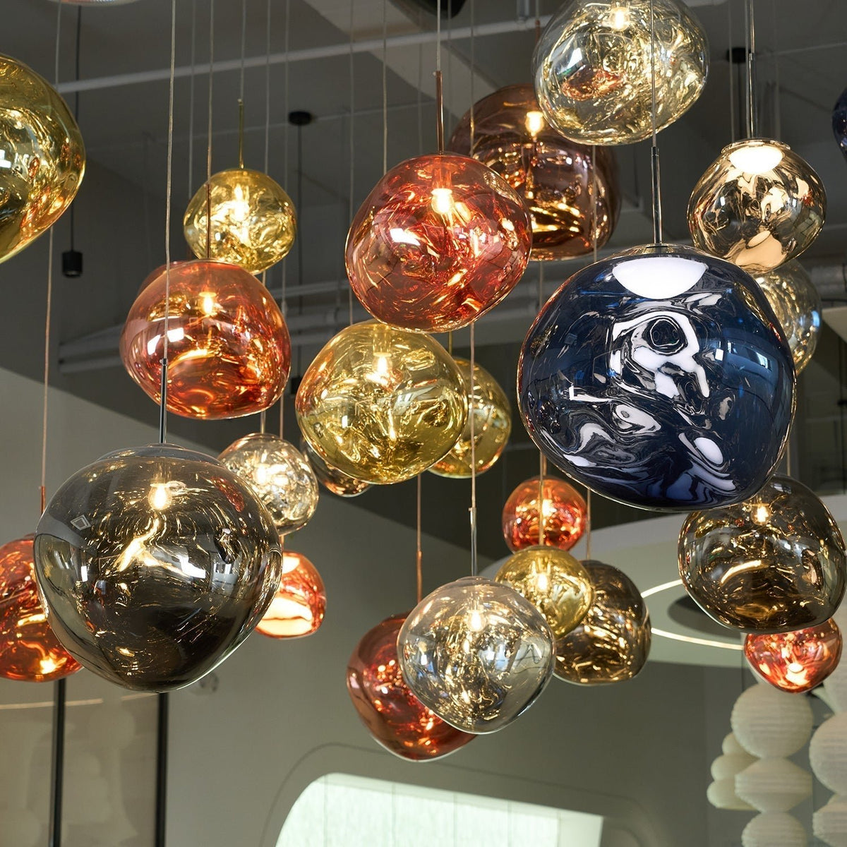 Multi Lava Round Chandelier - 2 Lights ∅ 11.8″ (∅ 11″*1 + ∅ 15.1″*1)RedBlushlighting