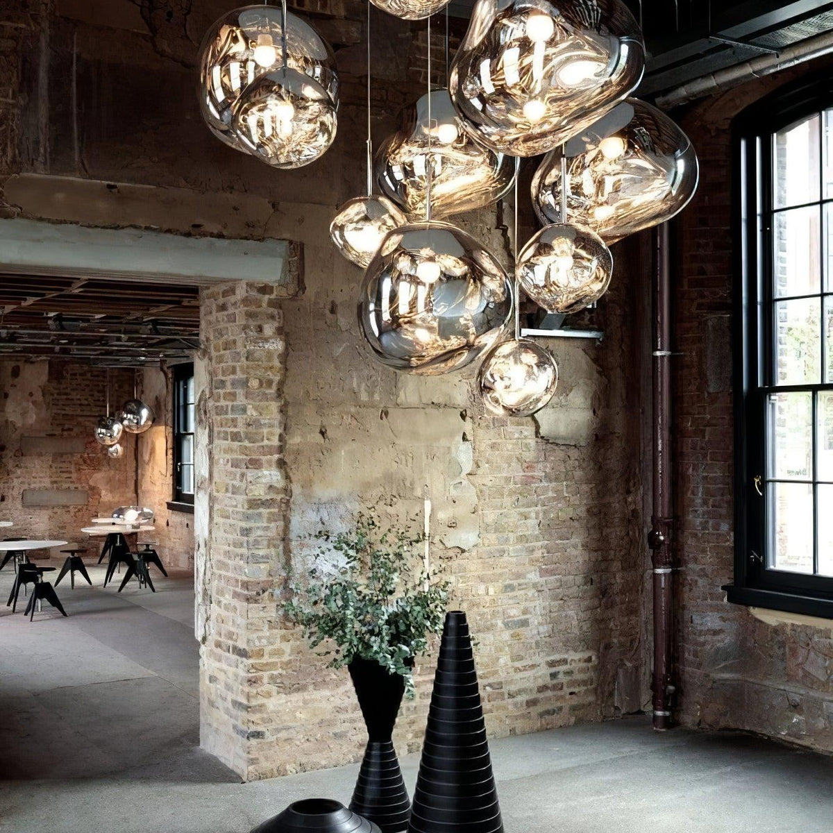 Multi Lava Round Chandelier - 2 Lights ∅ 11.8″ (∅ 11″*1 + ∅ 15.1″*1)RedBlushlighting