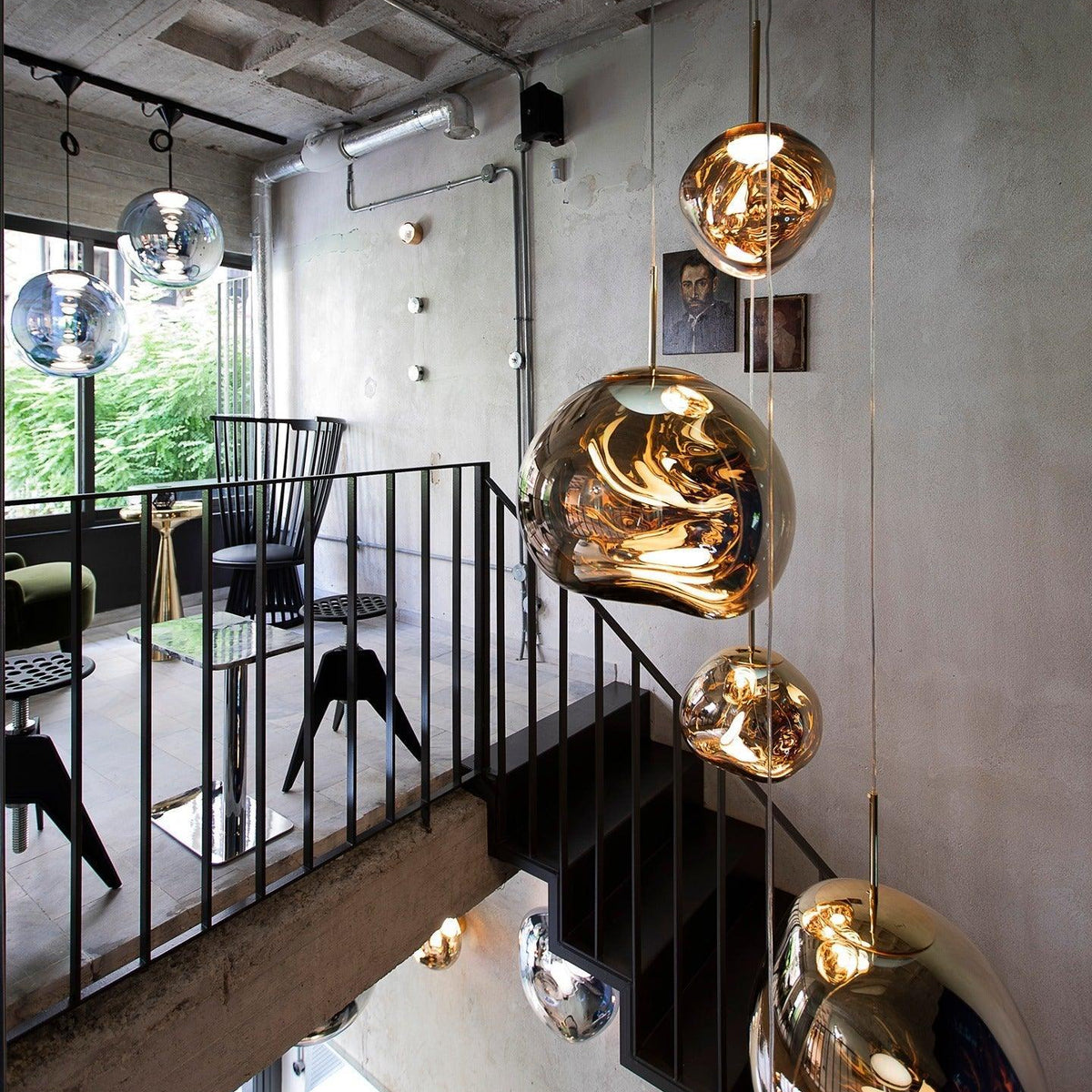 Multi Lava Round Chandelier - 2 Lights ∅ 11.8″ (∅ 11″*1 + ∅ 15.1″*1)RedBlushlighting