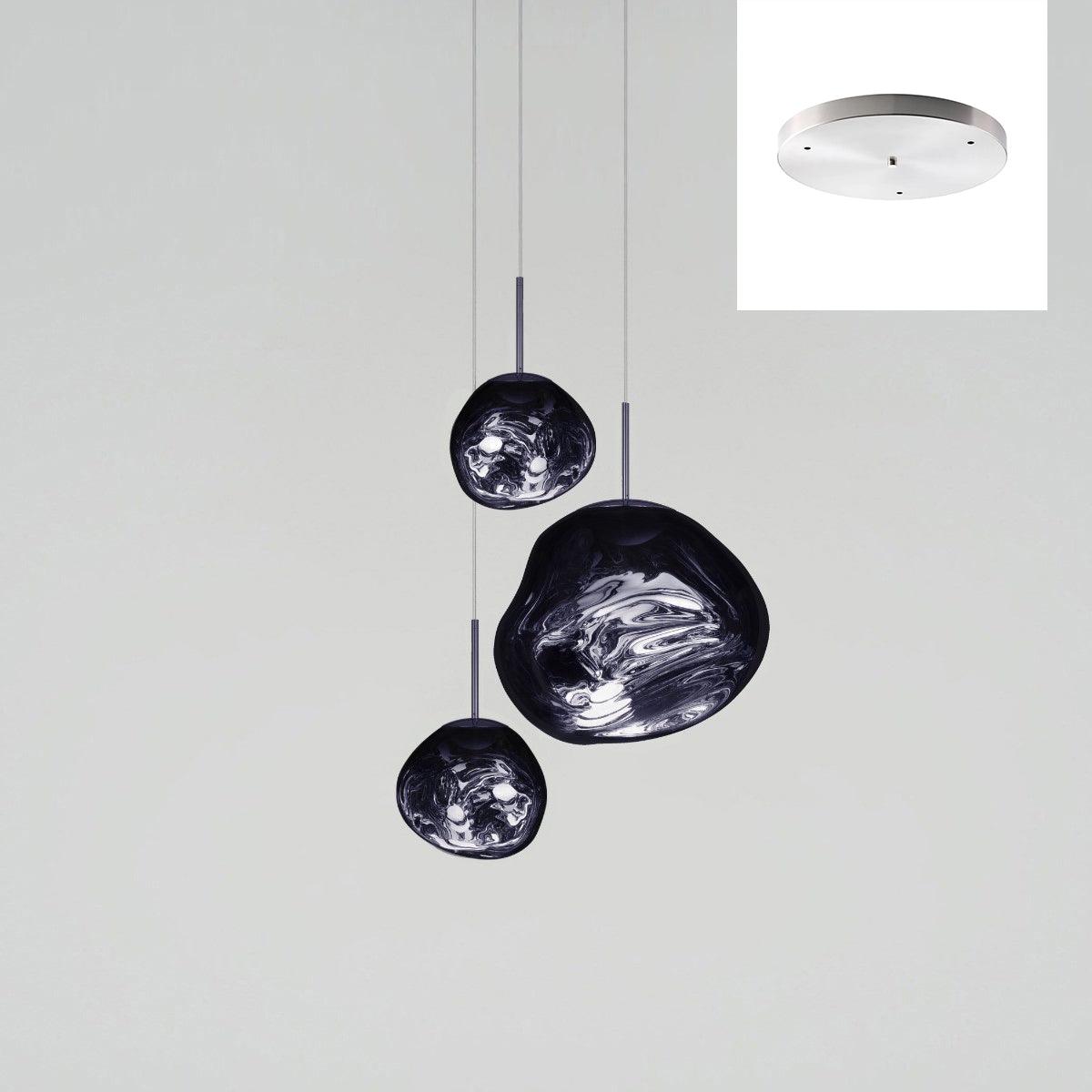 Multi Lava Round Chandelier - 2 Lights ∅ 11.8″ (∅ 11″*1 + ∅ 15.1″*1)RedBlushlighting