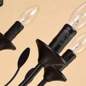 Multi Layer Iron Chandelier with Electronic Candles in Vintage Country Style for Living Room Cafe and Study-