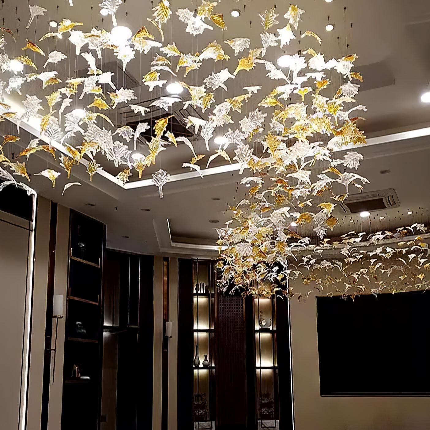 Multicolor Crystal Spiral Maple Leaf Chandelier - ∅ 31.5″ x H 59.1″ / Dia 80cm x H 150cmBlushlighting