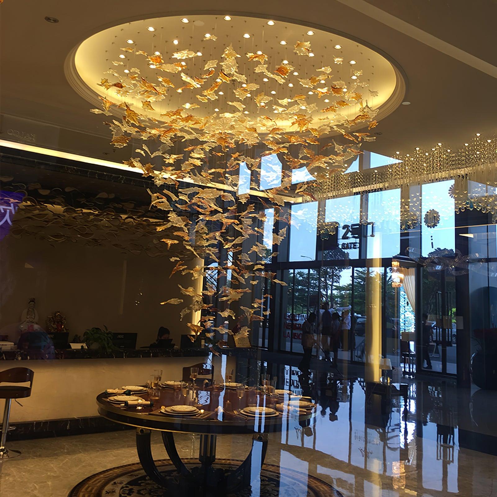 Multicolor Crystal Spiral Maple Leaf Chandelier - ∅ 31.5″ x H 59.1″ / Dia 80cm x H 150cmBlushlighting