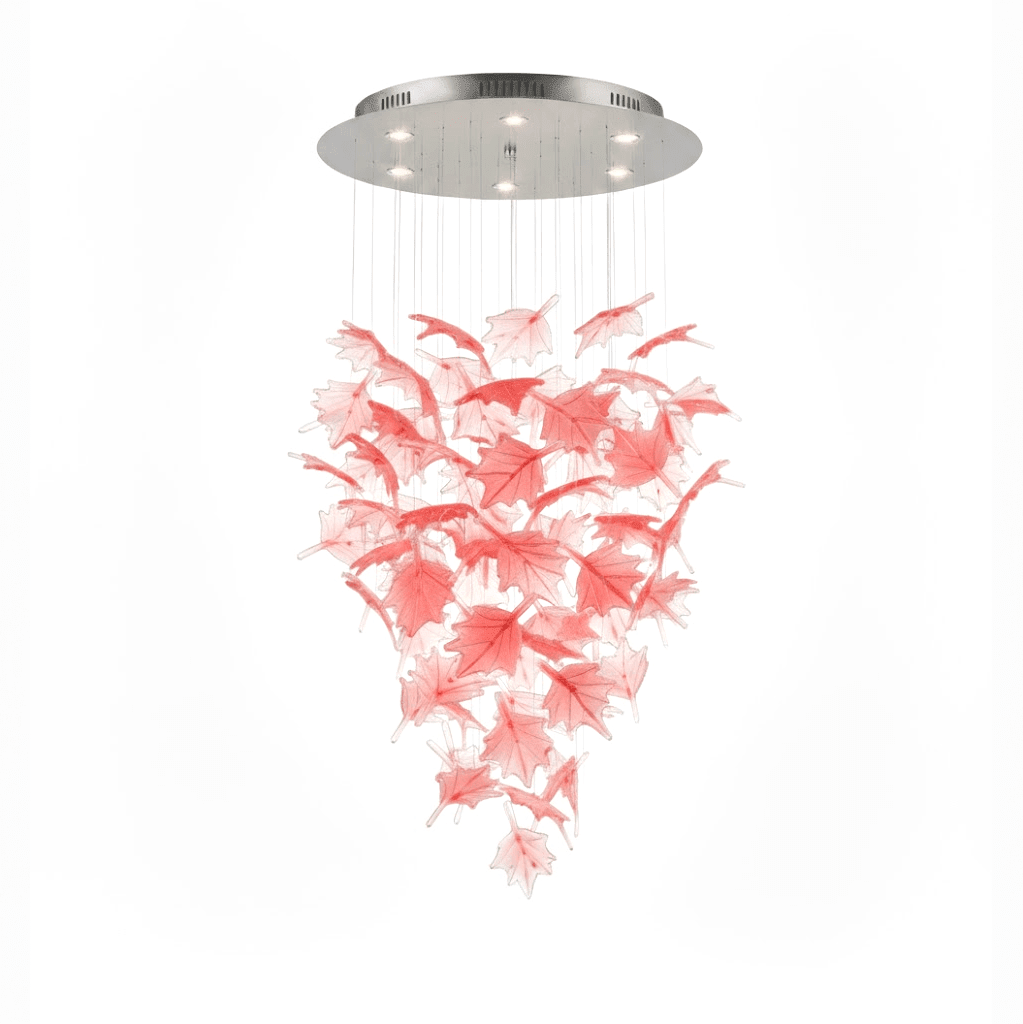 Multicolor Crystal Spiral Maple Leaf Chandelier - ∅ 31.5″ x H 59.1″ / Dia 80cm x H 150cmBlushlighting