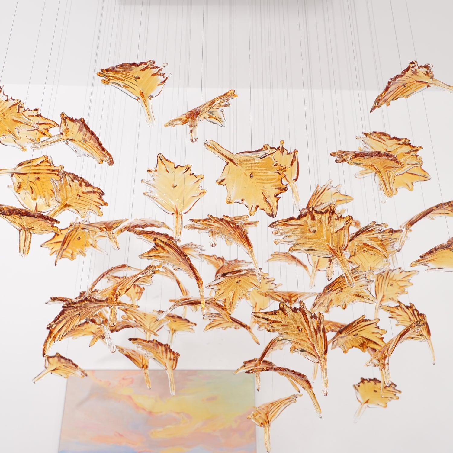 Multicolor Crystal Spiral Maple Leaf Chandelier - ∅ 31.5″ x H 59.1″ / Dia 80cm x H 150cmBlushlighting