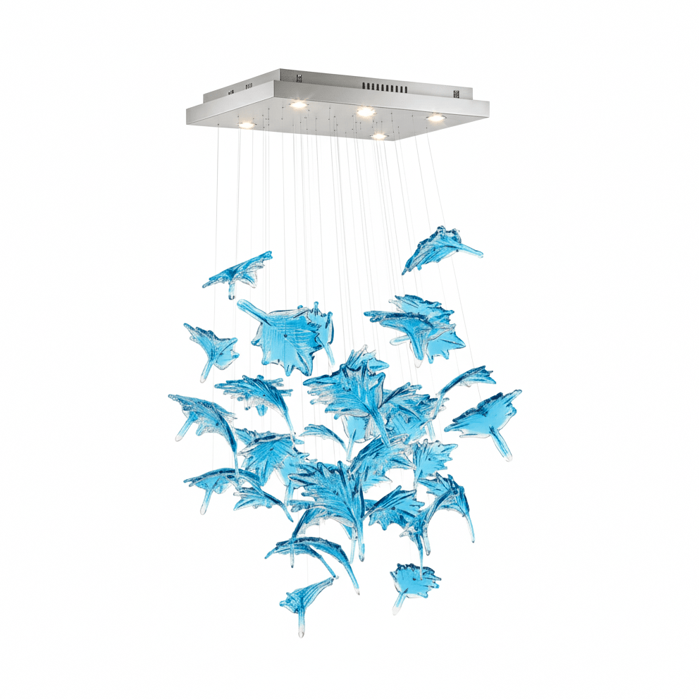 Multicolor Crystal Spiral Maple Leaf Chandelier - ∅ 31.5″ x H 59.1″ / Dia 80cm x H 150cmBlushlighting