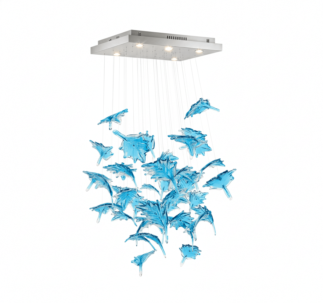 Multicolor Crystal Spiral Maple Leaf Chandelier - ∅ 31.5″ x H 59.1″ / Dia 80cm x H 150cmBlushlighting