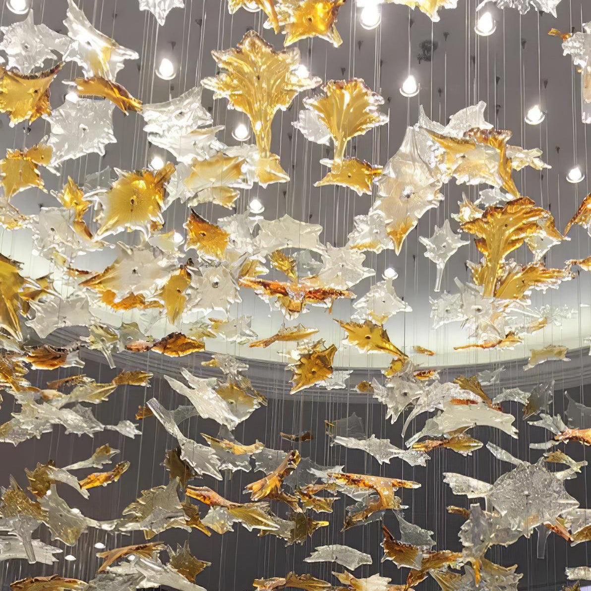 Multicolor Crystal Spiral Maple Leaf Chandelier - ∅ 31.5″ x H 59.1″ / Dia 80cm x H 150cmBlushlighting