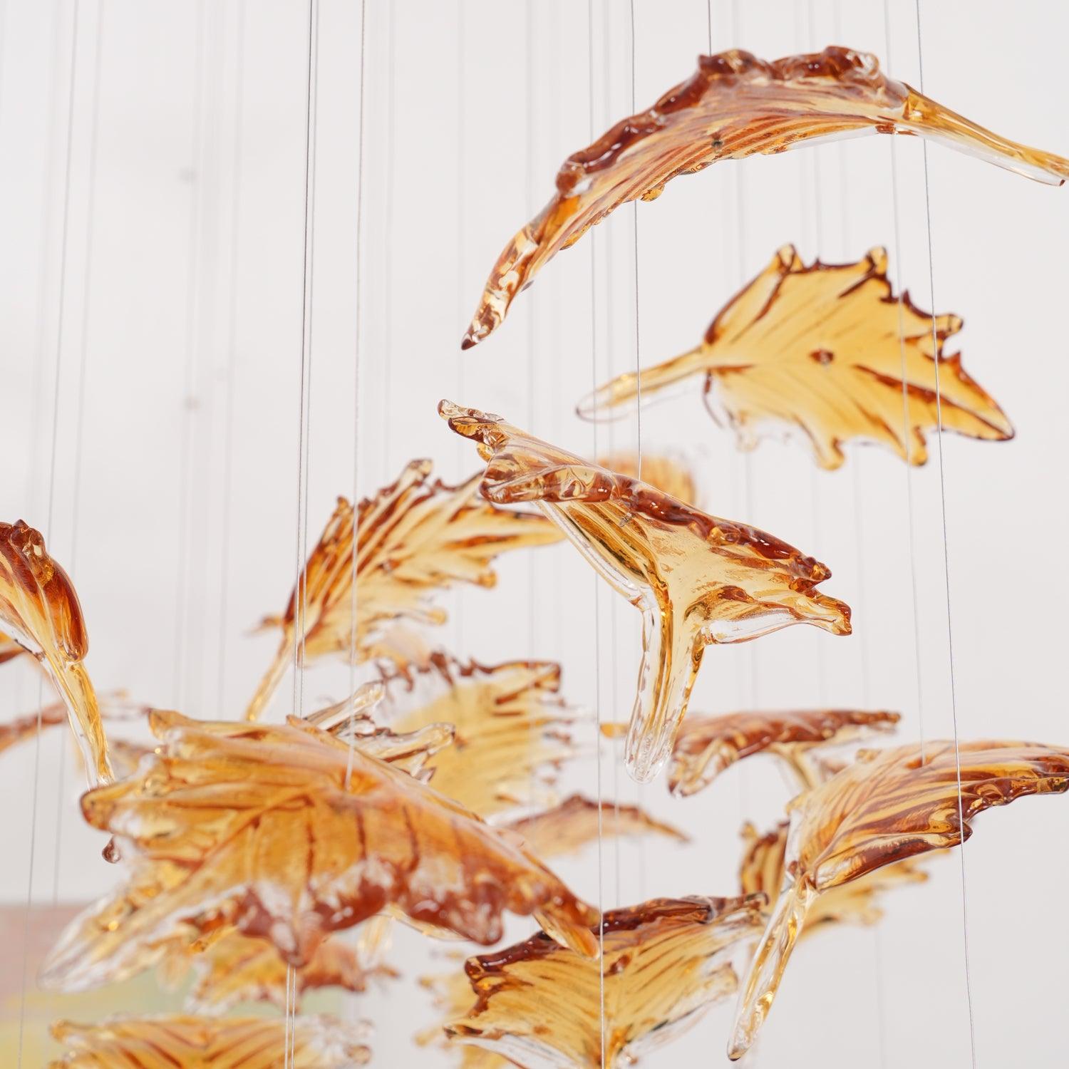 Multicolor Crystal Spiral Maple Leaf Chandelier - ∅ 31.5″ x H 59.1″ / Dia 80cm x H 150cmBlushlighting
