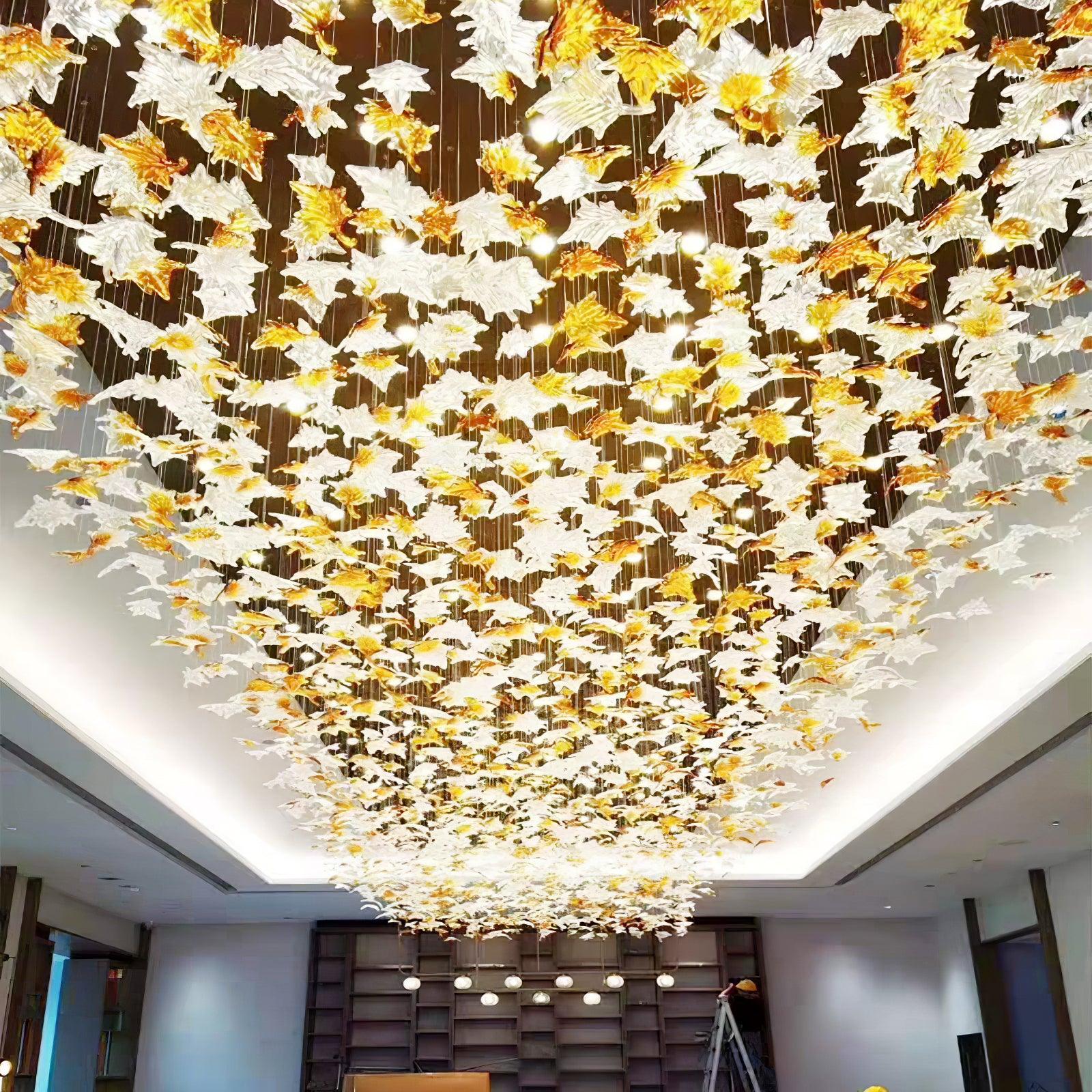 Multicolor Crystal Spiral Maple Leaf Chandelier - ∅ 31.5″ x H 59.1″ / Dia 80cm x H 150cmBlushlighting