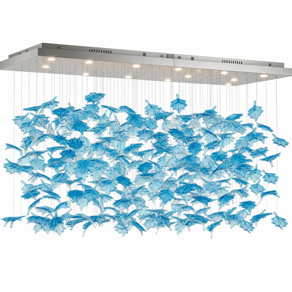 Multicolor Crystal Spiral Maple Leaf Chandelier - ∅ 31.5″ x H 59.1″ / Dia 80cm x H 150cmBlushlighting