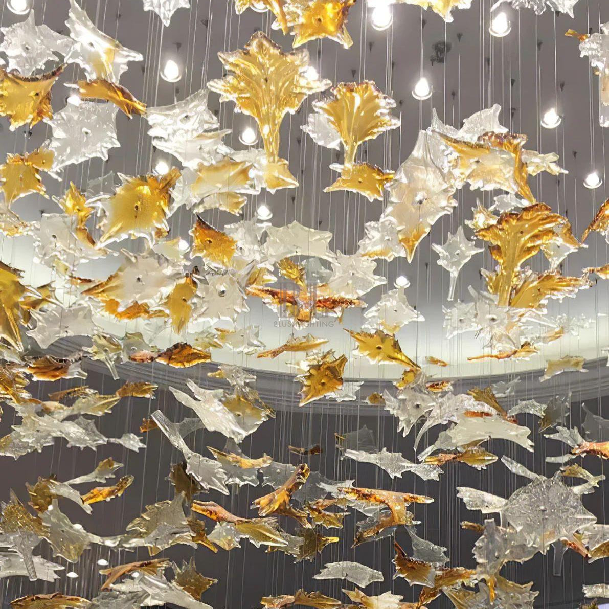 Multicolor Maple Leaf Art Glass Chandelier-chandelier for bedroom,chandelier for dining room,chandelier for stairways,chandelier for foyer,chandelier for bathrooms,chandelier for living room-Blushlighting-Blushlighting