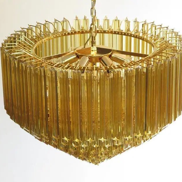 Murana Glass Chandelier – Amber - BrassBlushlighting
