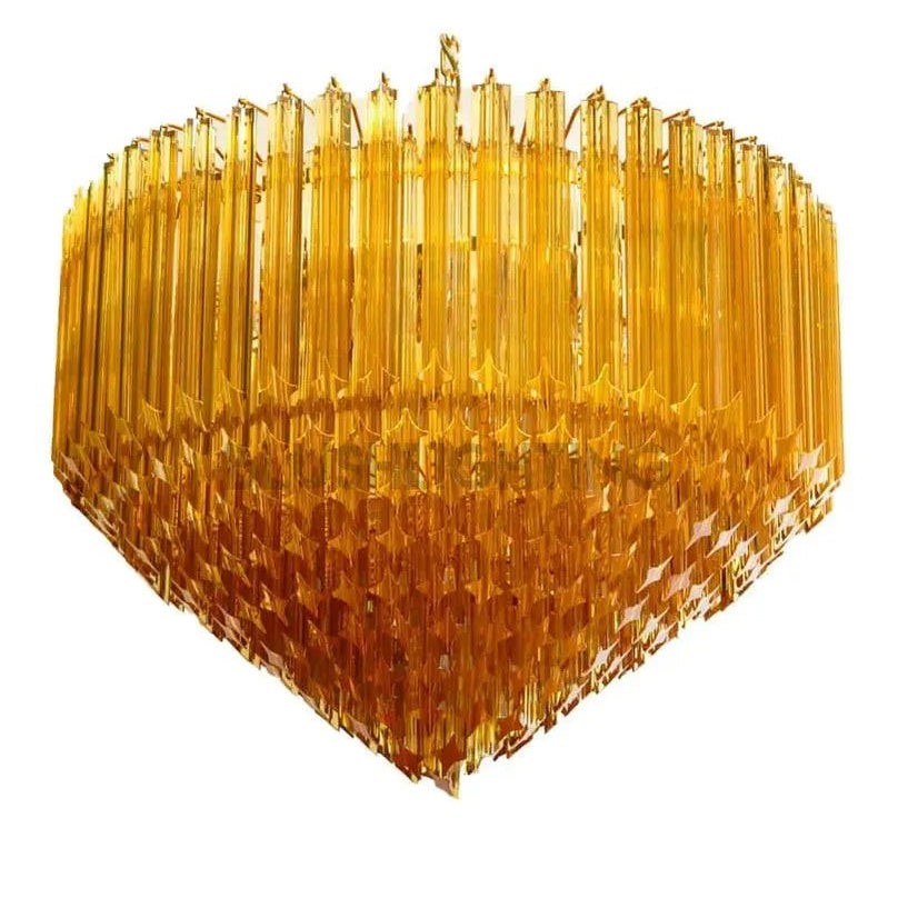 Murana Glass Chandelier – Amber - NickelBlushlighting