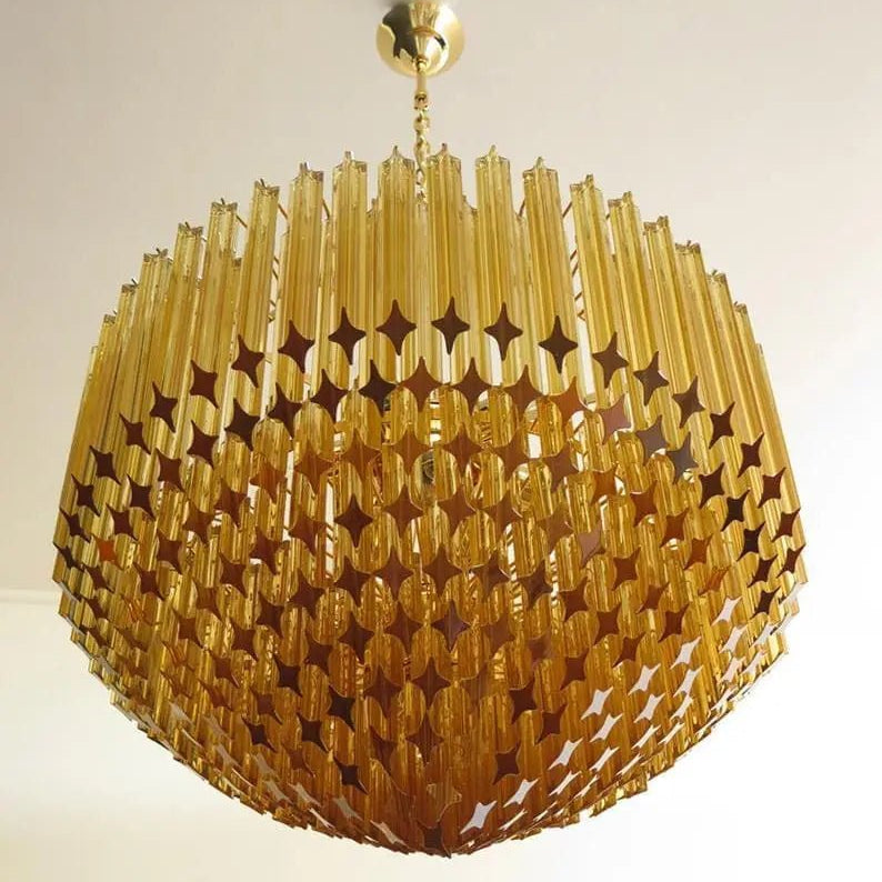 Murana Glass Chandelier – Amber - BrassBlushlighting