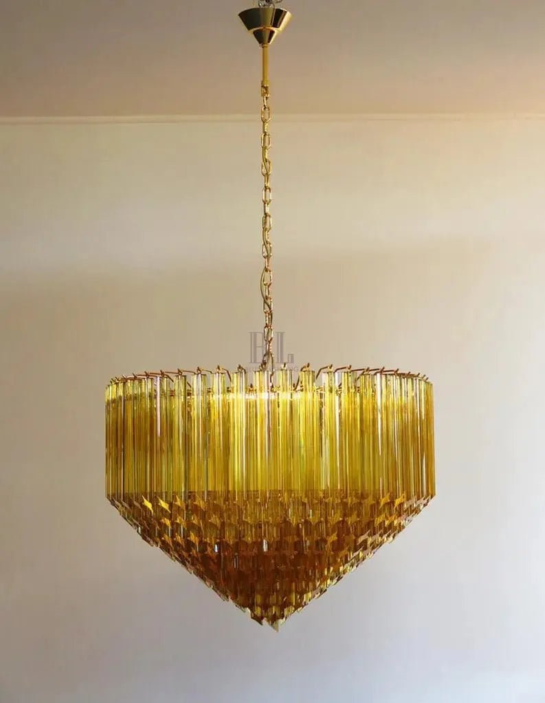 Murana Glass Chandelier – Amber - BrassBlushlighting