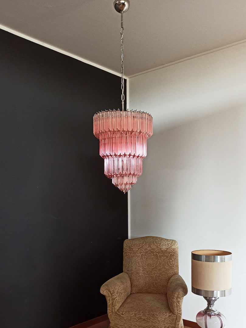 Murano Chandelier – 112 prisms – Pink - Blushlighting
