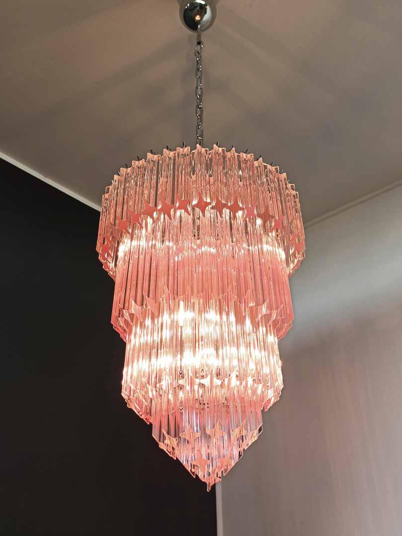 Murano Chandelier – 112 prisms – Pink-Chandelier-Blushlighting-Blushlighting