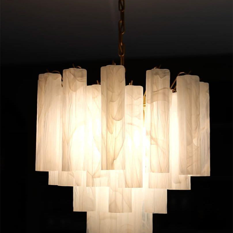 Murano Chandelier – 36 tubes – Alabaster white-Blushlighting
