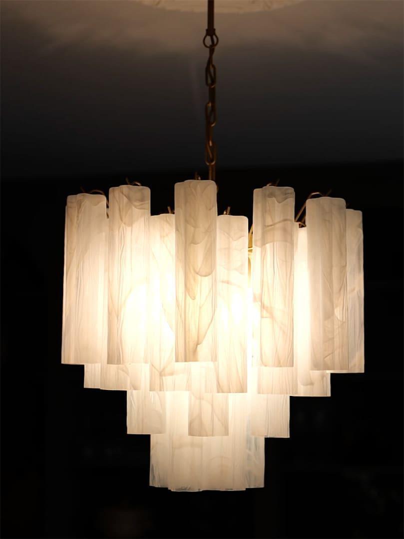 Murano Chandelier – 36 tubes – Alabaster white-Blushlighting