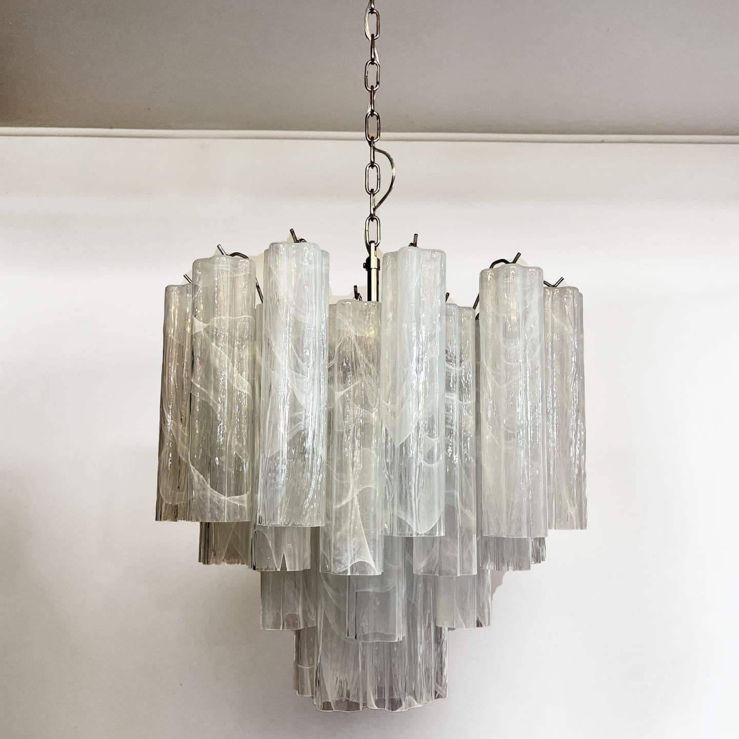 Murano Chandelier – 36 tubes – Alabaster white-Blushlighting